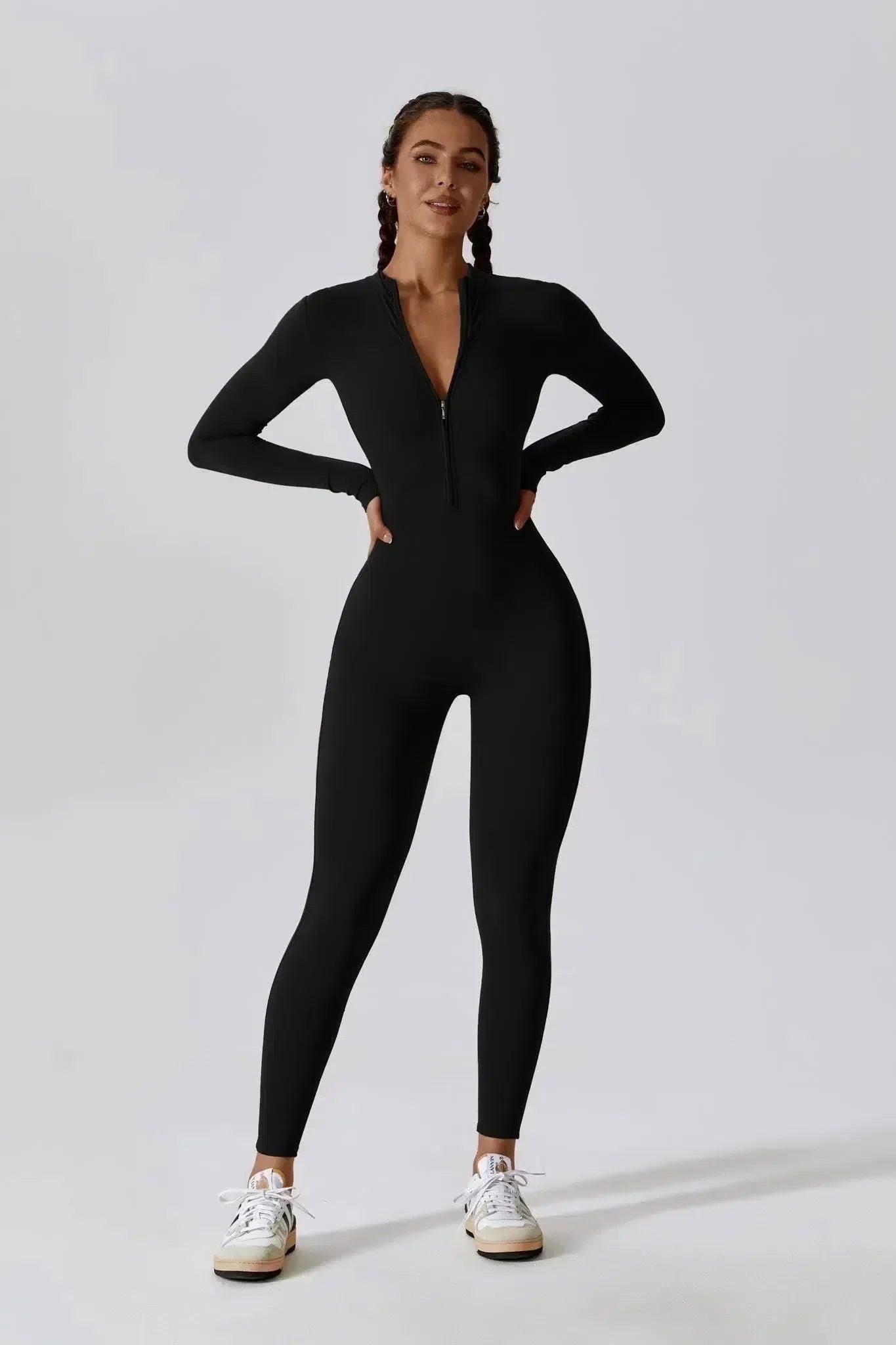 Paola – High-neck zip – Long-sleeve jumpsuit-15134026400117-Mirella Fiore