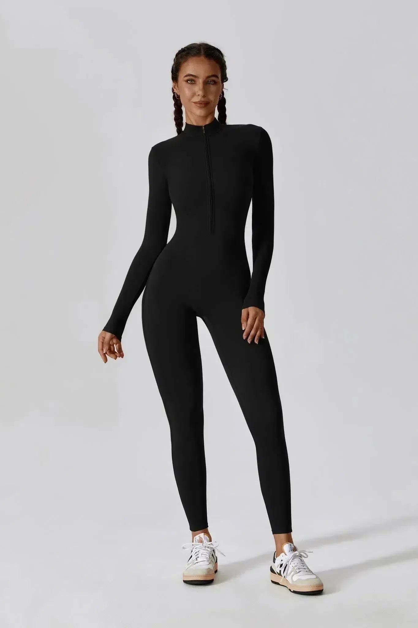 Paola – High-neck zip – Long-sleeve jumpsuit-15134026400117-Mirella Fiore