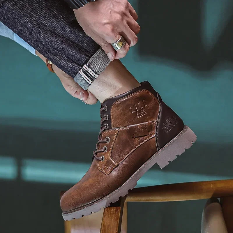 Parker - Leather Boots for Men in British Style-15550769267061-Mirella Fiore