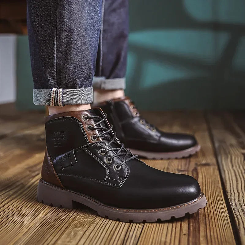 Parker - Leather Boots for Men in British Style-15550769267061-Mirella Fiore