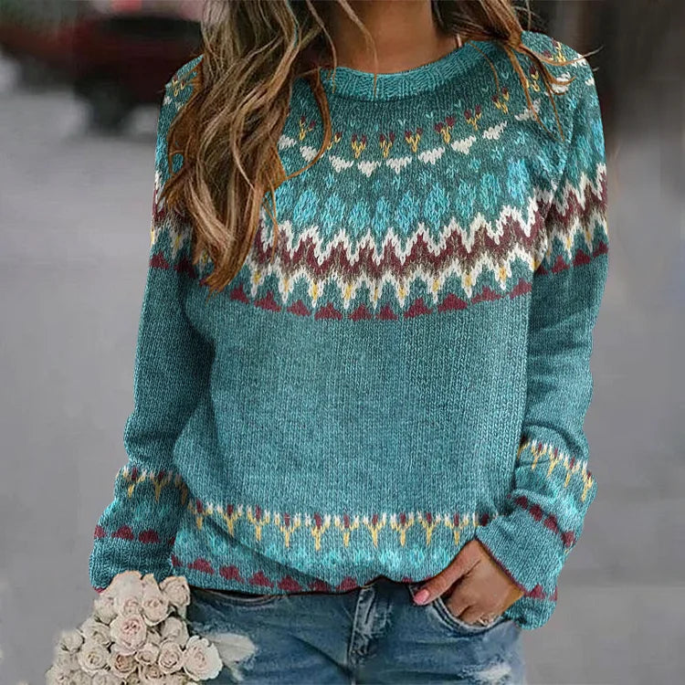 Peyton - Comfortable Retro Wave Pattern Sweatshirt-15542162817397-Mirella Fiore