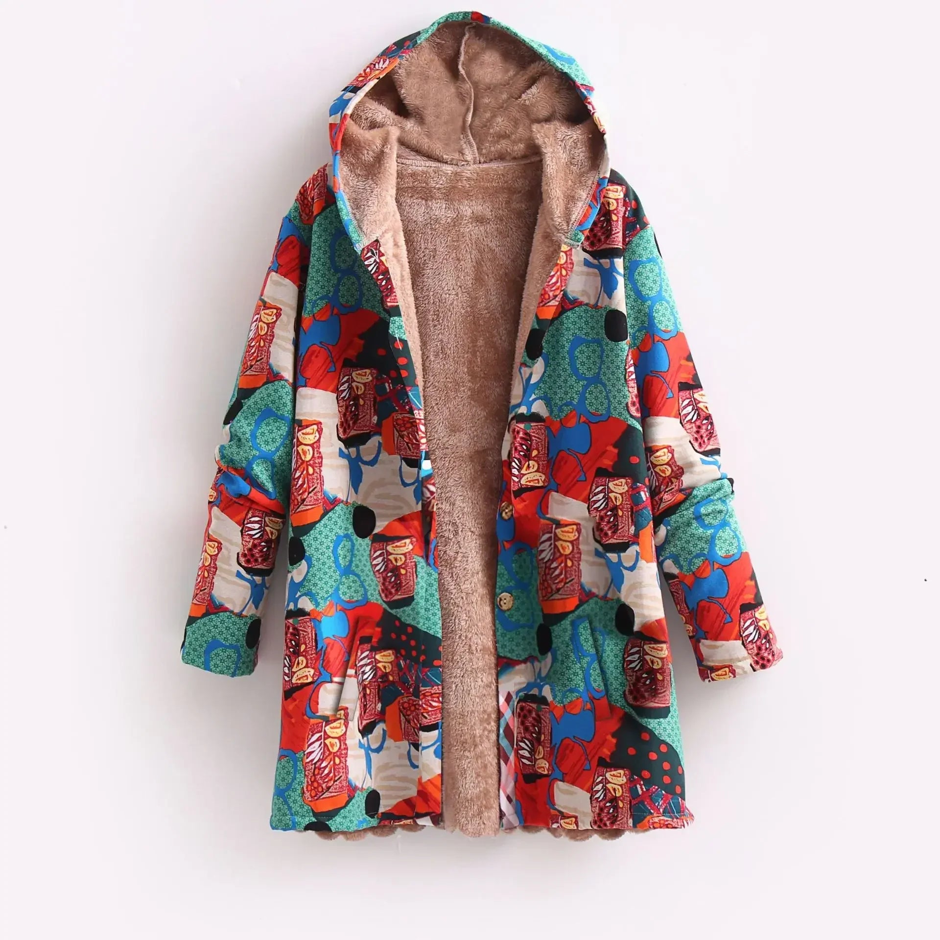 Priscilla - Fleece-Lined Hooded Jacket-15544937021813-Mirella Fiore