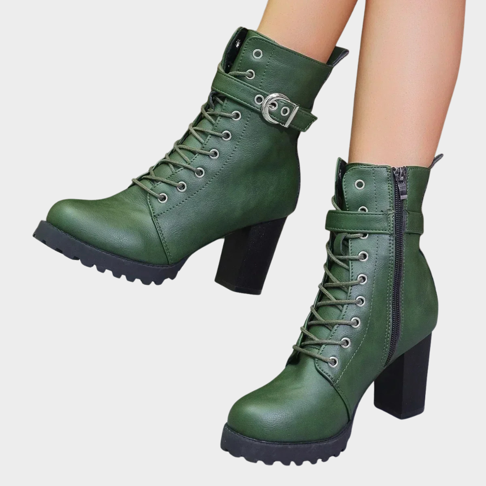 Quinn - Flared Heel Ankle Boots-15520005816693-Mirella Fiore