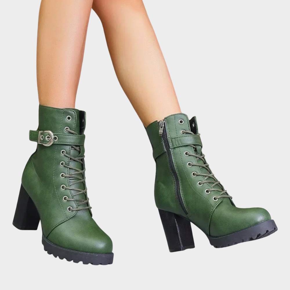 Quinn - Flared Heel Ankle Boots-15520005816693-Mirella Fiore