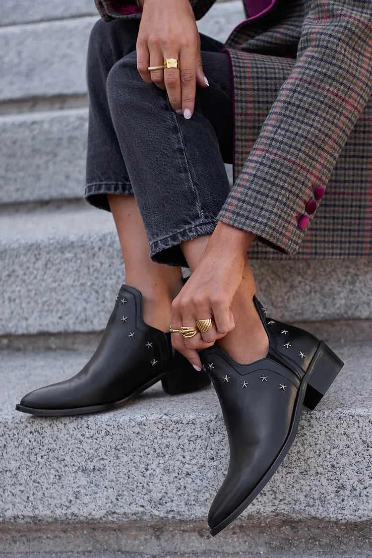 REGINE - ANKLE BOOT WITH STAR DETAILS-15549134406005-Mirella Fiore