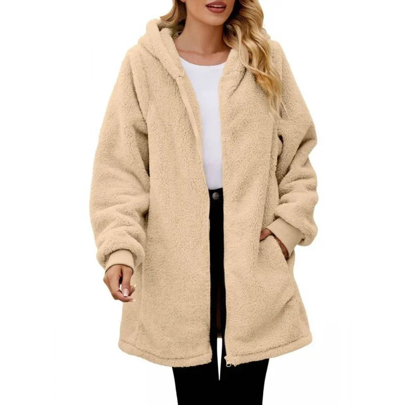 Raelyn - Hooded Fleece Jacket-15544937415029-Mirella Fiore
