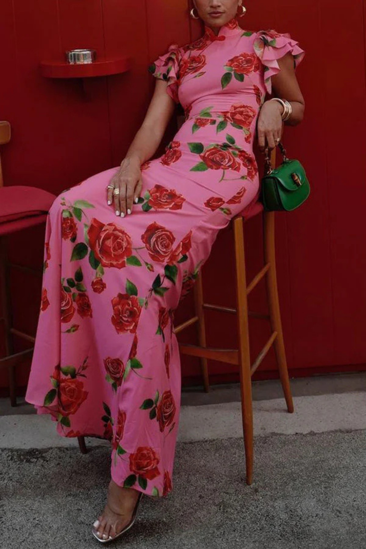 Ravennora – Floral ruffle – High-neck maxi dress-15260972024181-Mirella Fiore