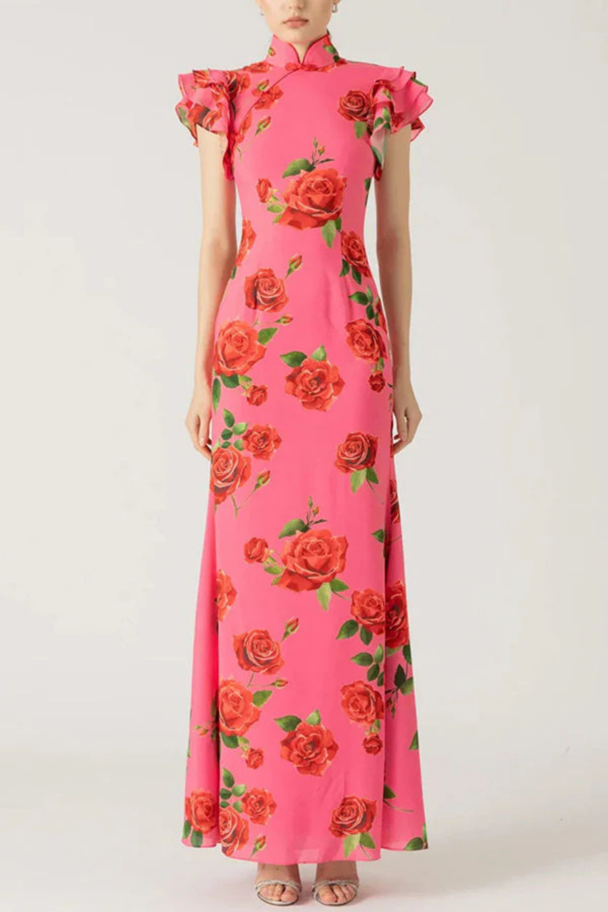 Ravennora – Floral ruffle – High-neck maxi dress-15260972024181-Mirella Fiore