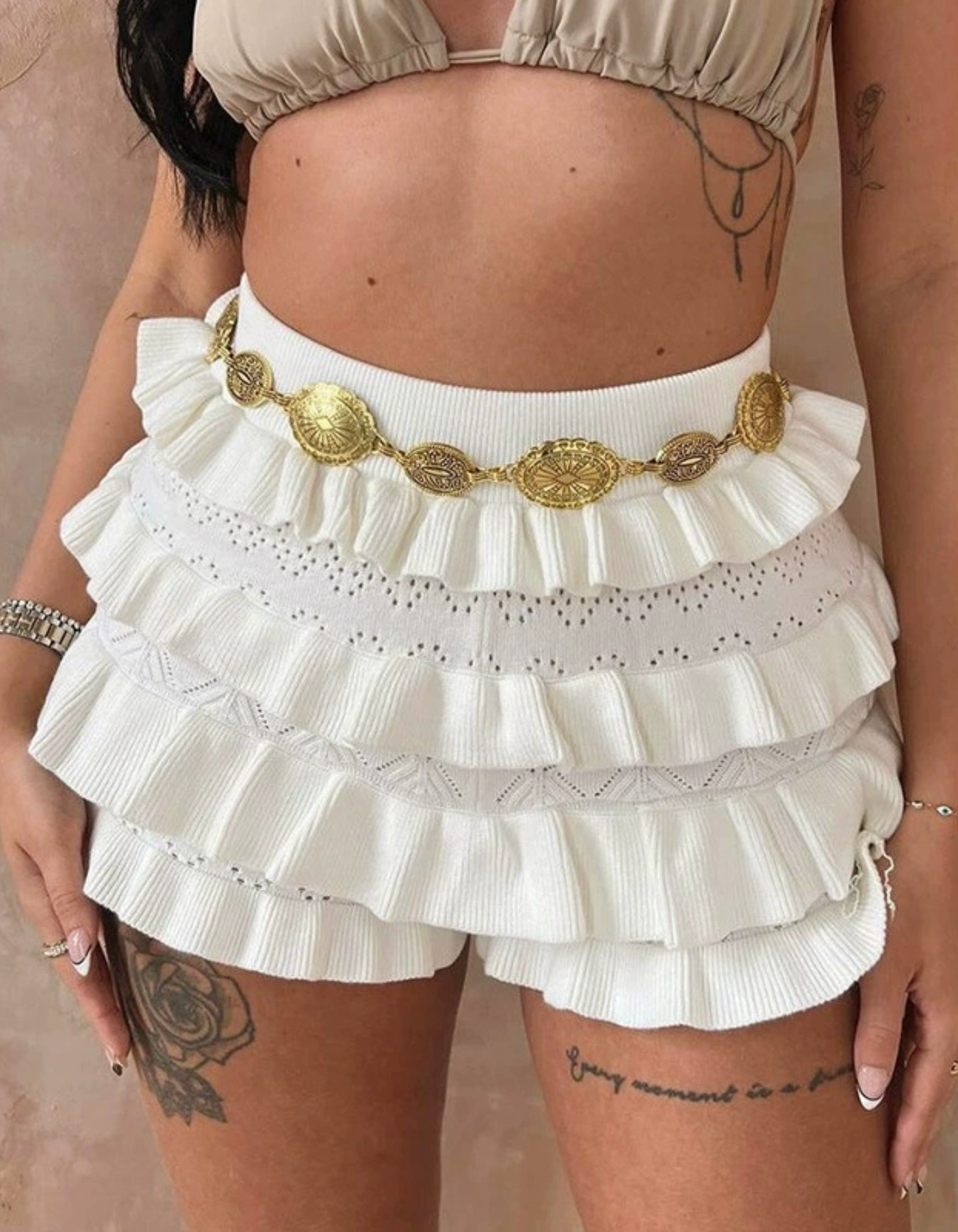 Raya – Ruffle knit – Mini shorts-15261073473909-Mirella Fiore