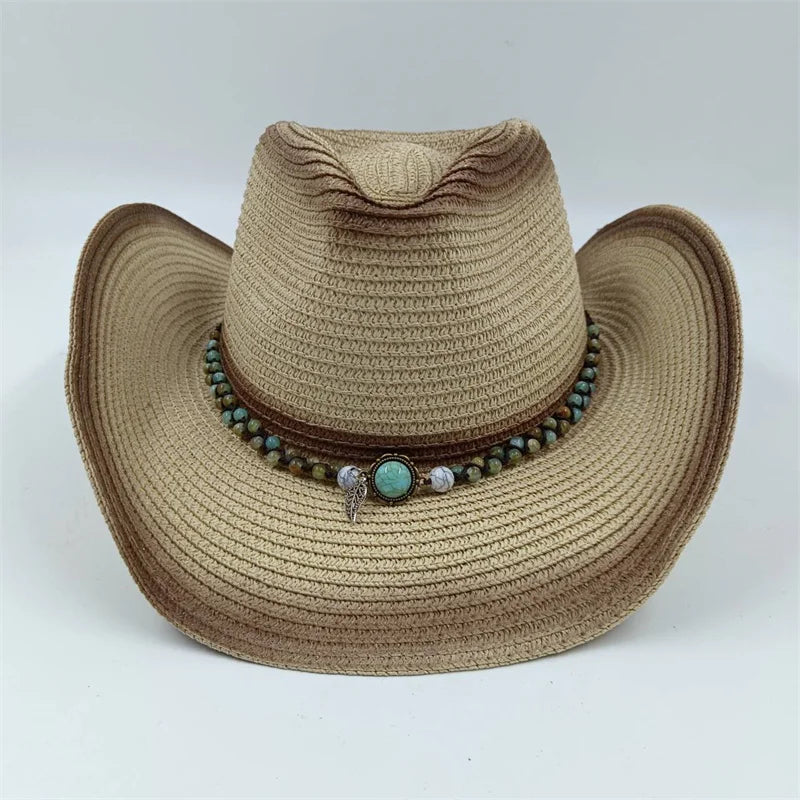 Rialora – Beaded coral – Straw cowboy hat-15133813899637-Mirella Fiore