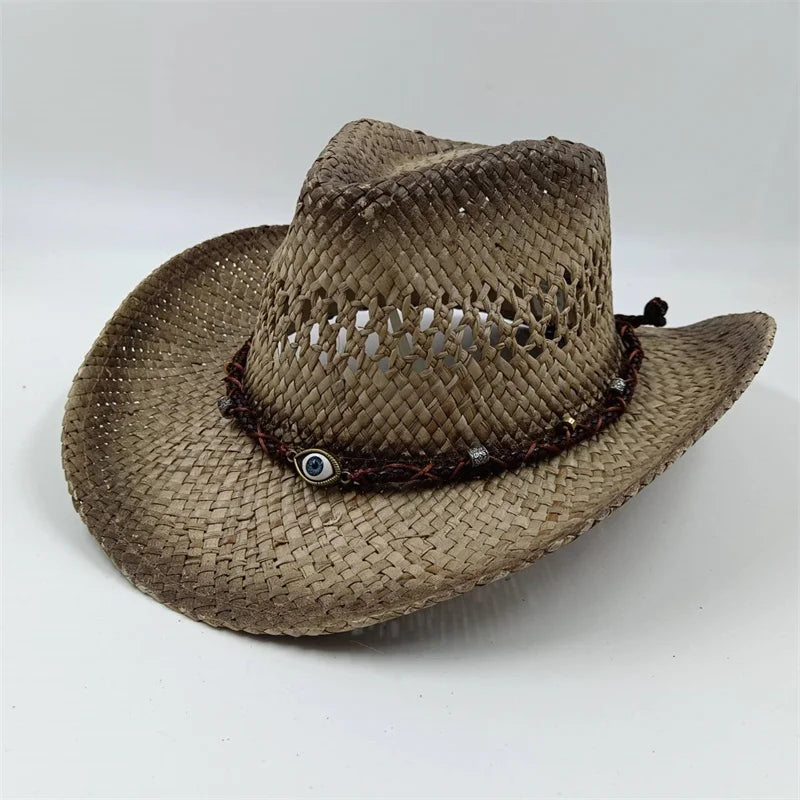 Rialora – Beaded coral – Straw cowboy hat-15133813899637-Mirella Fiore