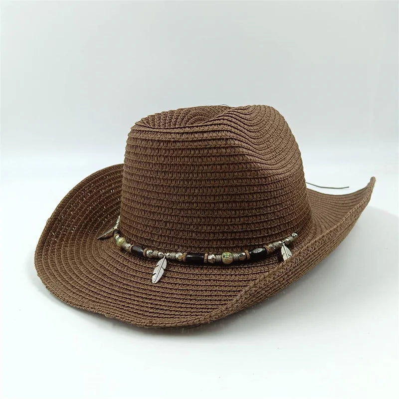 Rialora – Beaded coral – Straw cowboy hat-15133813899637-Mirella Fiore