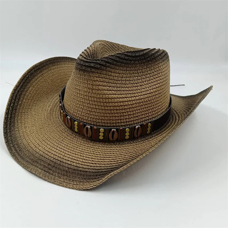 Rialora – Beaded coral – Straw cowboy hat-15133813899637-Nancy & Mae Savannah