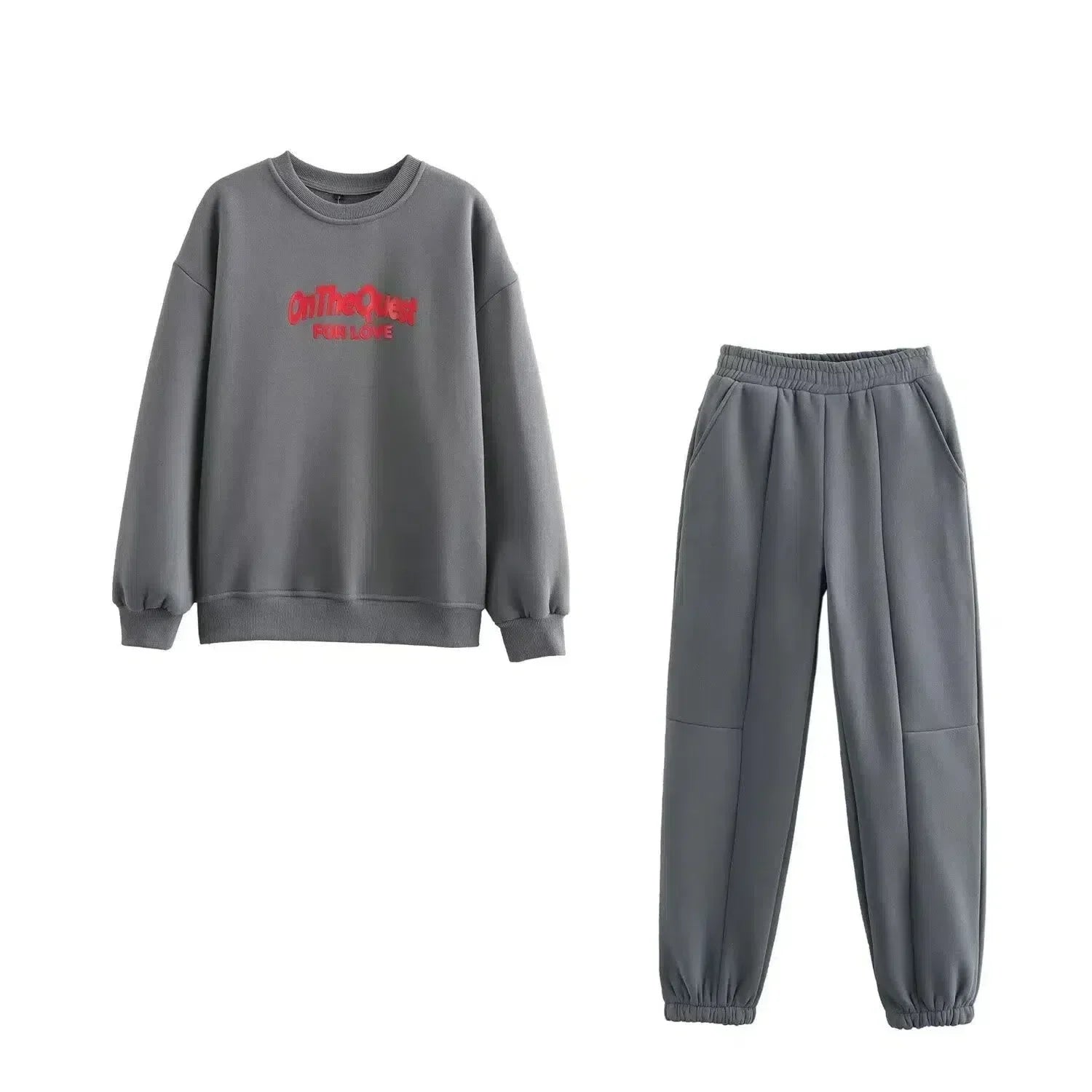 Riven – Crew neck sweatshirt & jogger-style pants – Lounge set-15133709599093-Mirella Fiore