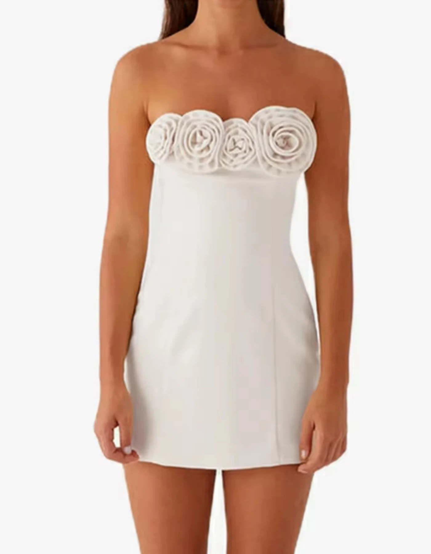 Riviera – Rosette bust detail – Strapless mini dress-15352826823029-Mirella Fiore