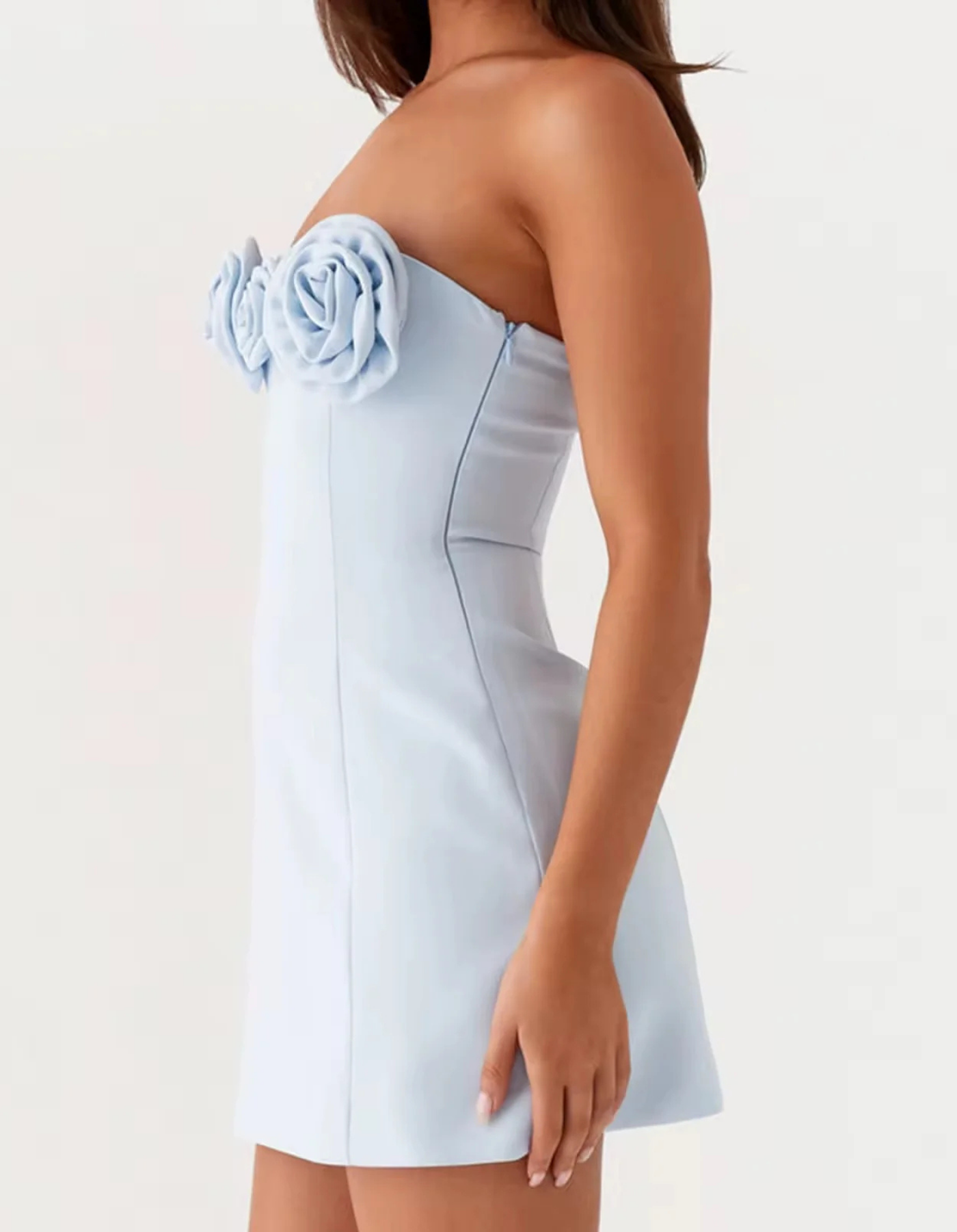 Riviera – Rosette bust detail – Strapless mini dress-15352826823029-Mirella Fiore