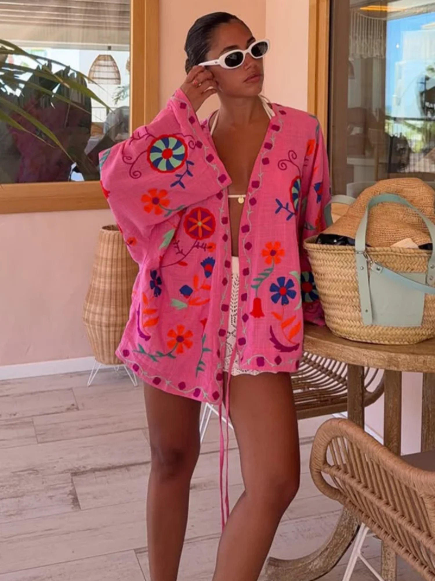 Rosavita – Bohemian bloom – Embroidered kimono top-15302762922357-Mirella Fiore