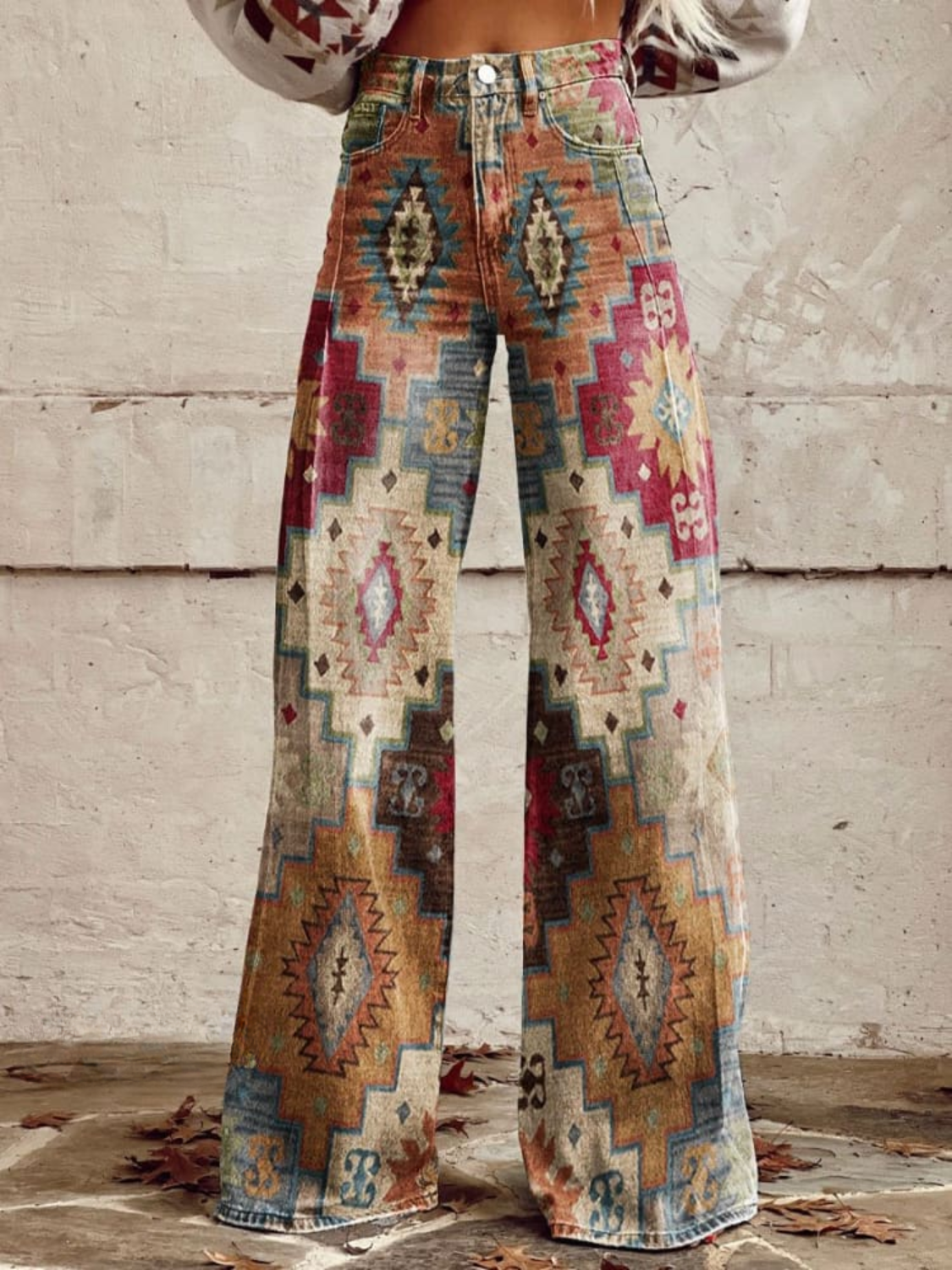 Rowena - Aztec Dream Wide-Leg pants-15531073995125-Mirella Fiore