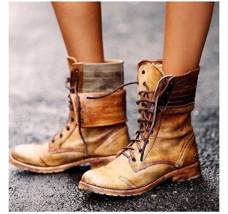 Rowena - Women’s Vintage Lace-Up Boots-15550871208309-Mirella Fiore