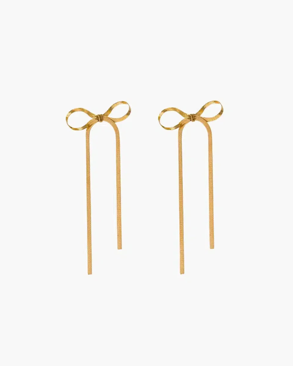 Sabella – Bow accents – Snake chain earrings-15227778269557-Mirella Fiore