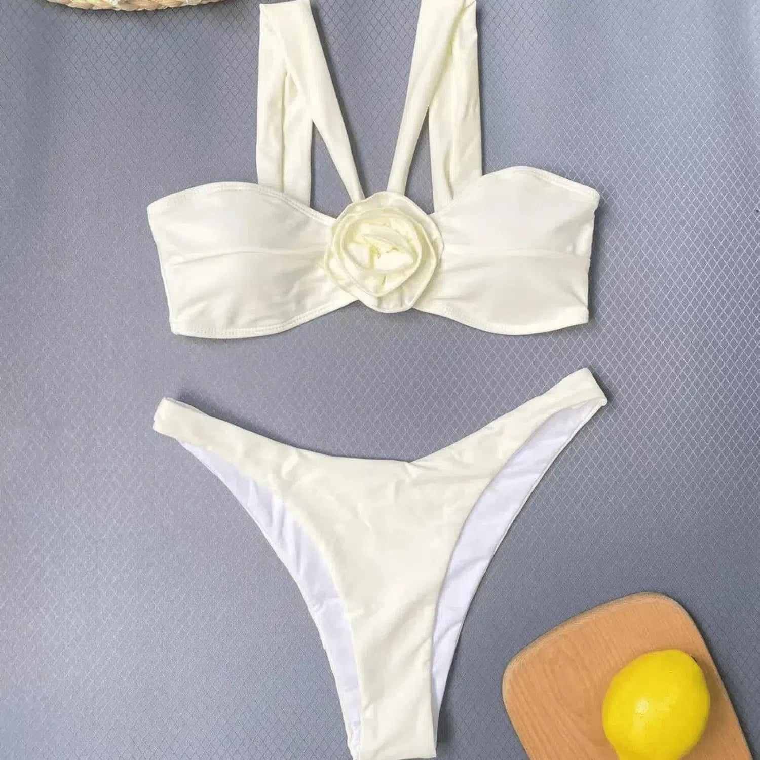 Satie Élégance Set – White – Floral gathered skirt-15133642064245-Mirella Fiore