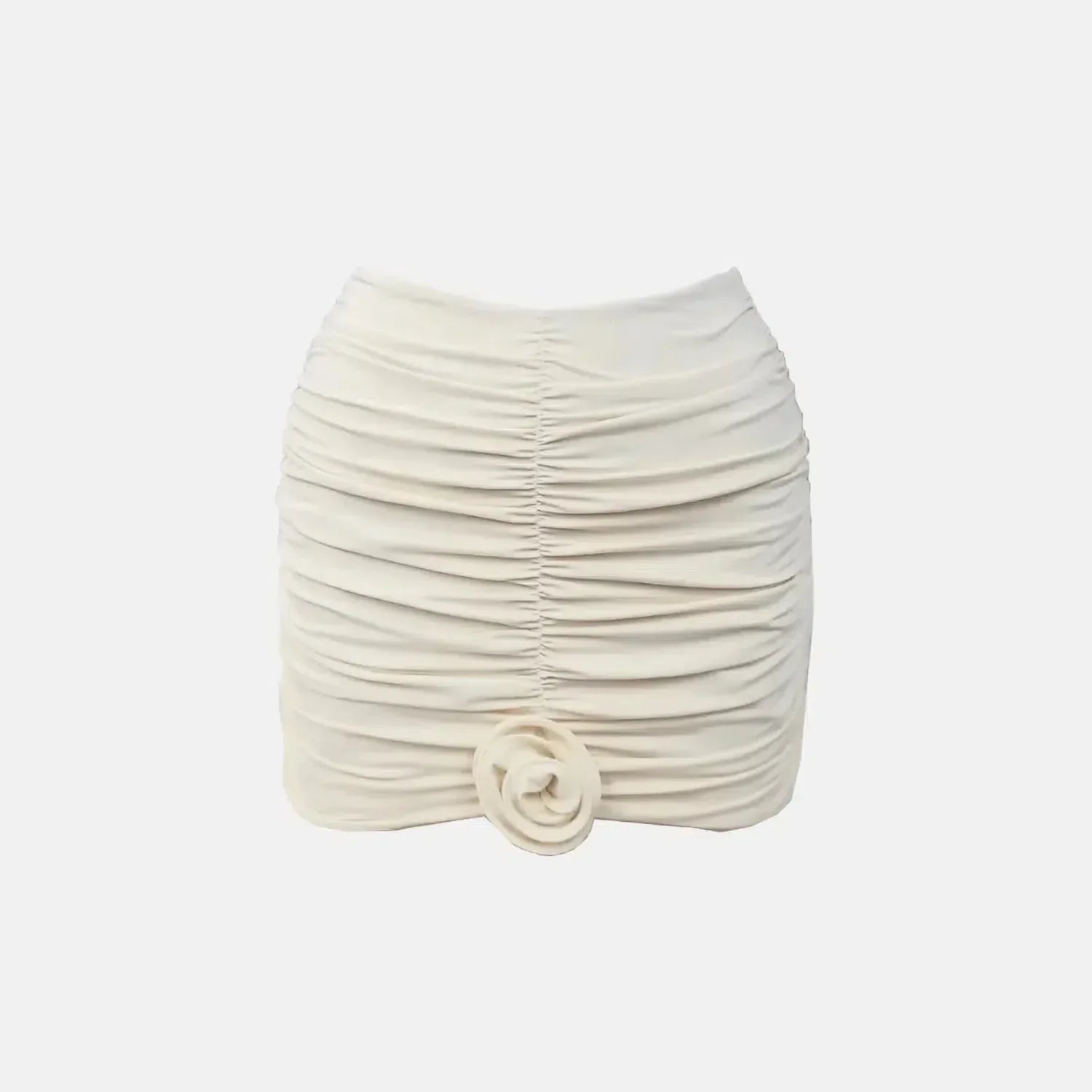 Satie Élégance Set – White – Floral gathered skirt-15133642064245-Mirella Fiore