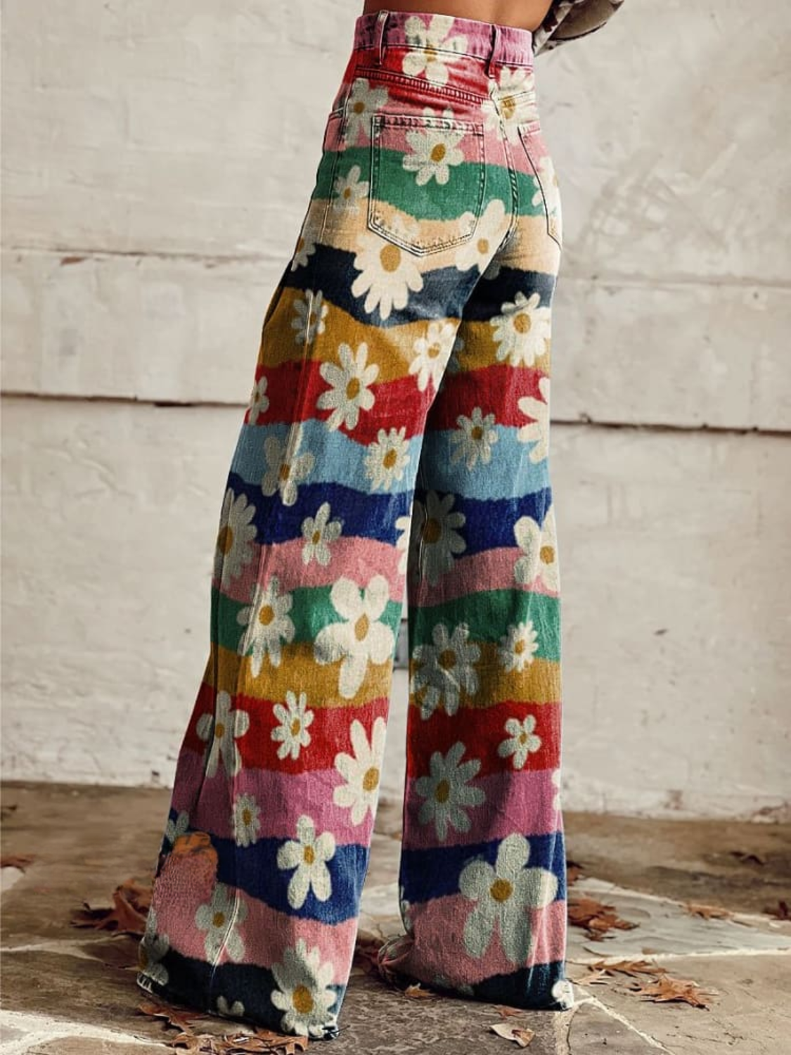 Savannah - Retro Floral High-Waisted Flare pants-15531074158965-Mirella Fiore
