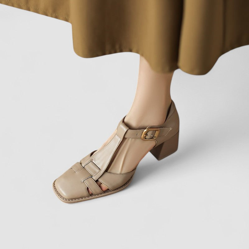 Scarlett – Orthopaedic T-Strap Block Heels-15519662113141-Mirella Fiore
