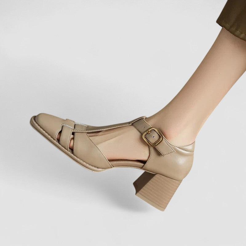 Scarlett – Orthopaedic T-Strap Block Heels-15519662113141-Mirella Fiore