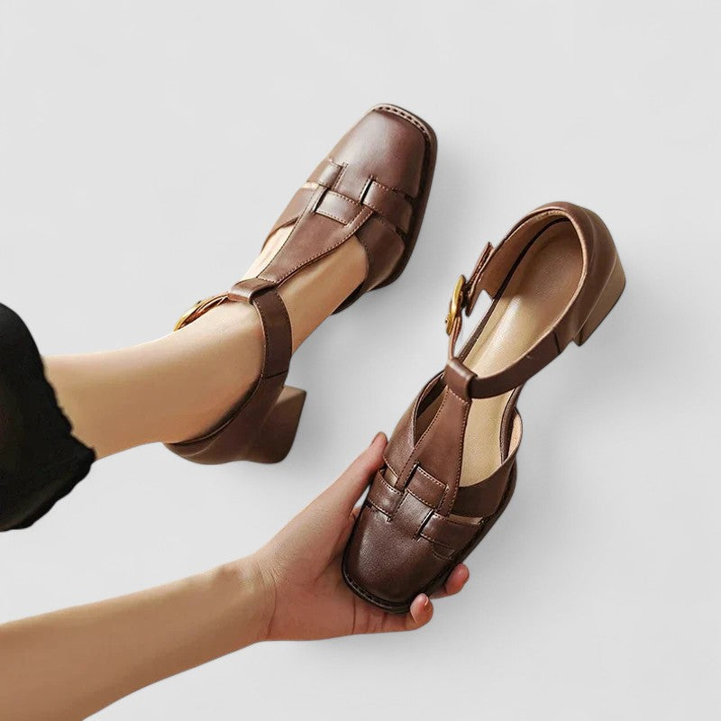 Scarlett – Orthopaedic T-Strap Block Heels-15519662113141-Mirella Fiore