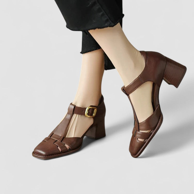 Scarlett – Orthopaedic T-Strap Block Heels-15519662113141-Mirella Fiore