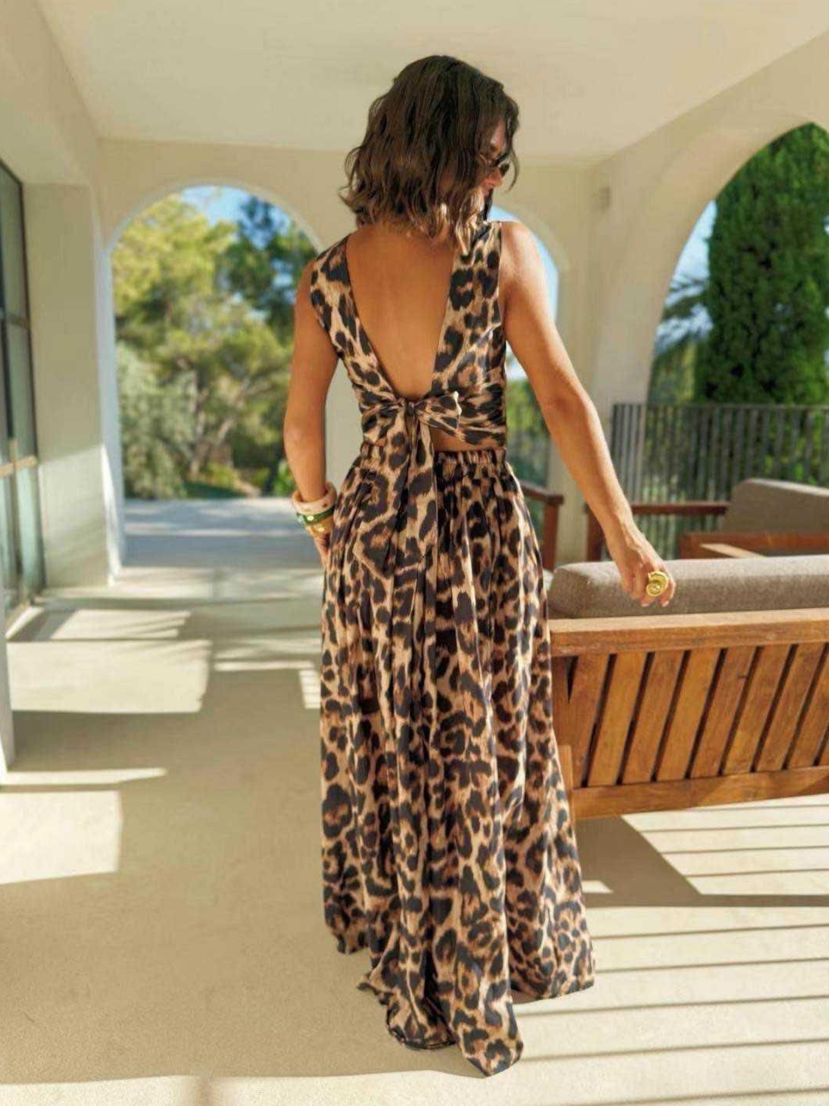 Selmarie – Leopard print – Two-piece maxi set-15283459752309-Mirella Fiore