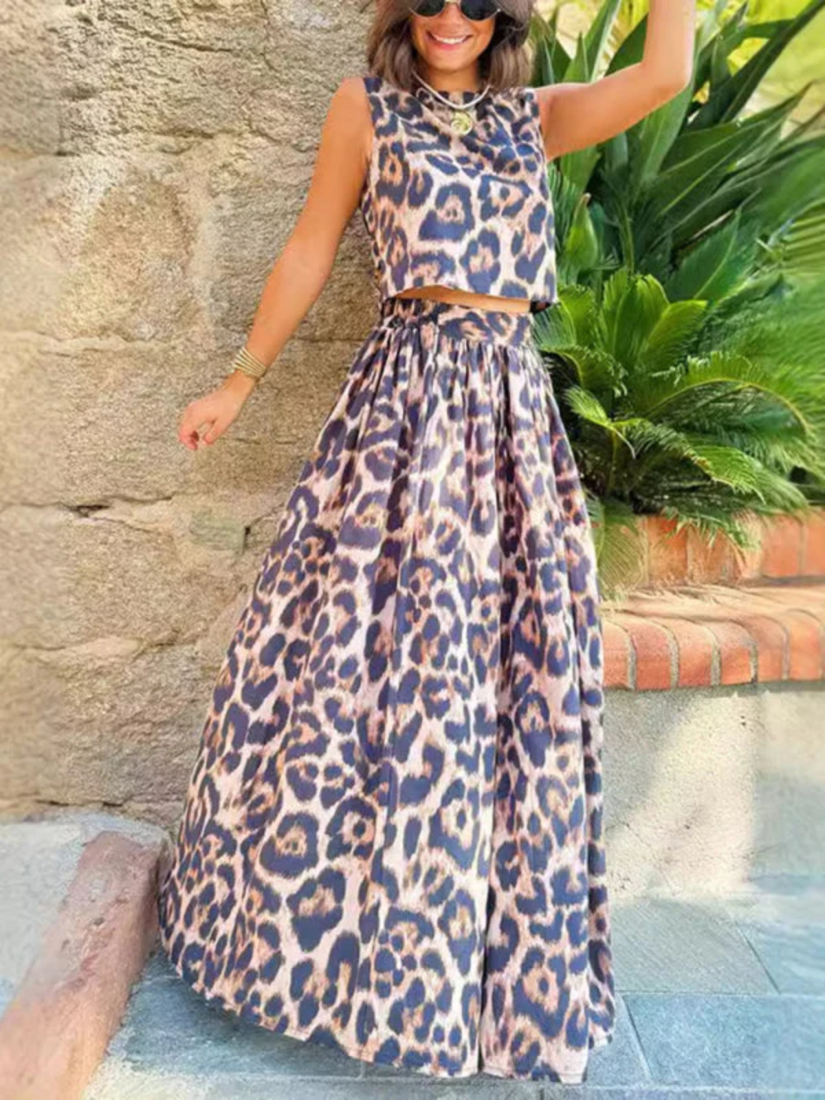 Selmarie – Leopard print – Two-piece maxi set-15283459752309-Mirella Fiore