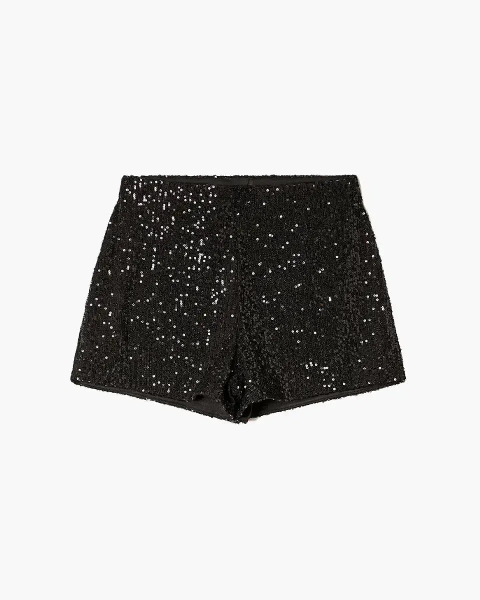 Selora – Sequin details – Velvet party shorts-15133677388149-Mirella Fiore