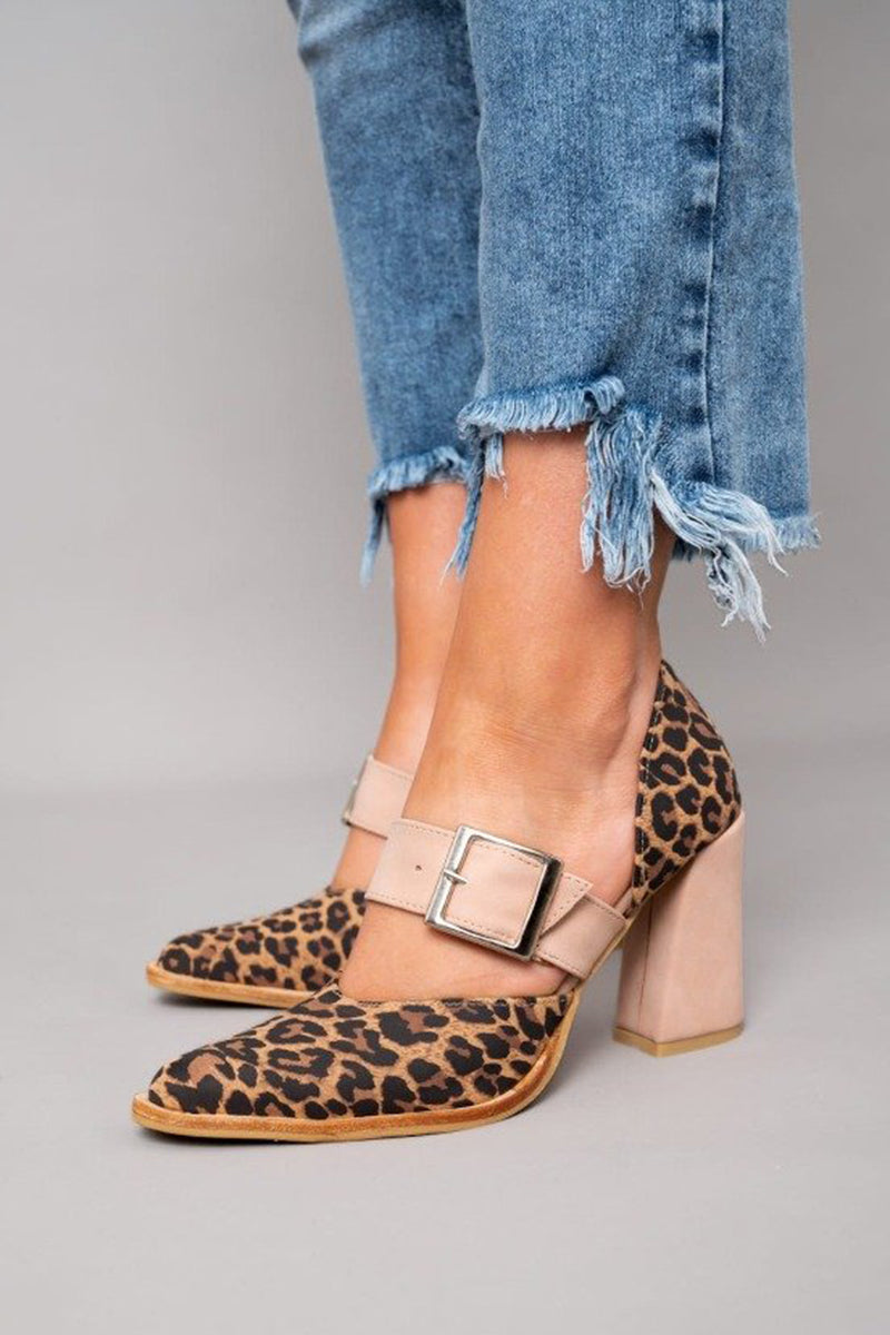Selveta - Leopard suede sandals with stable heel-15530389995893-Mirella Fiore