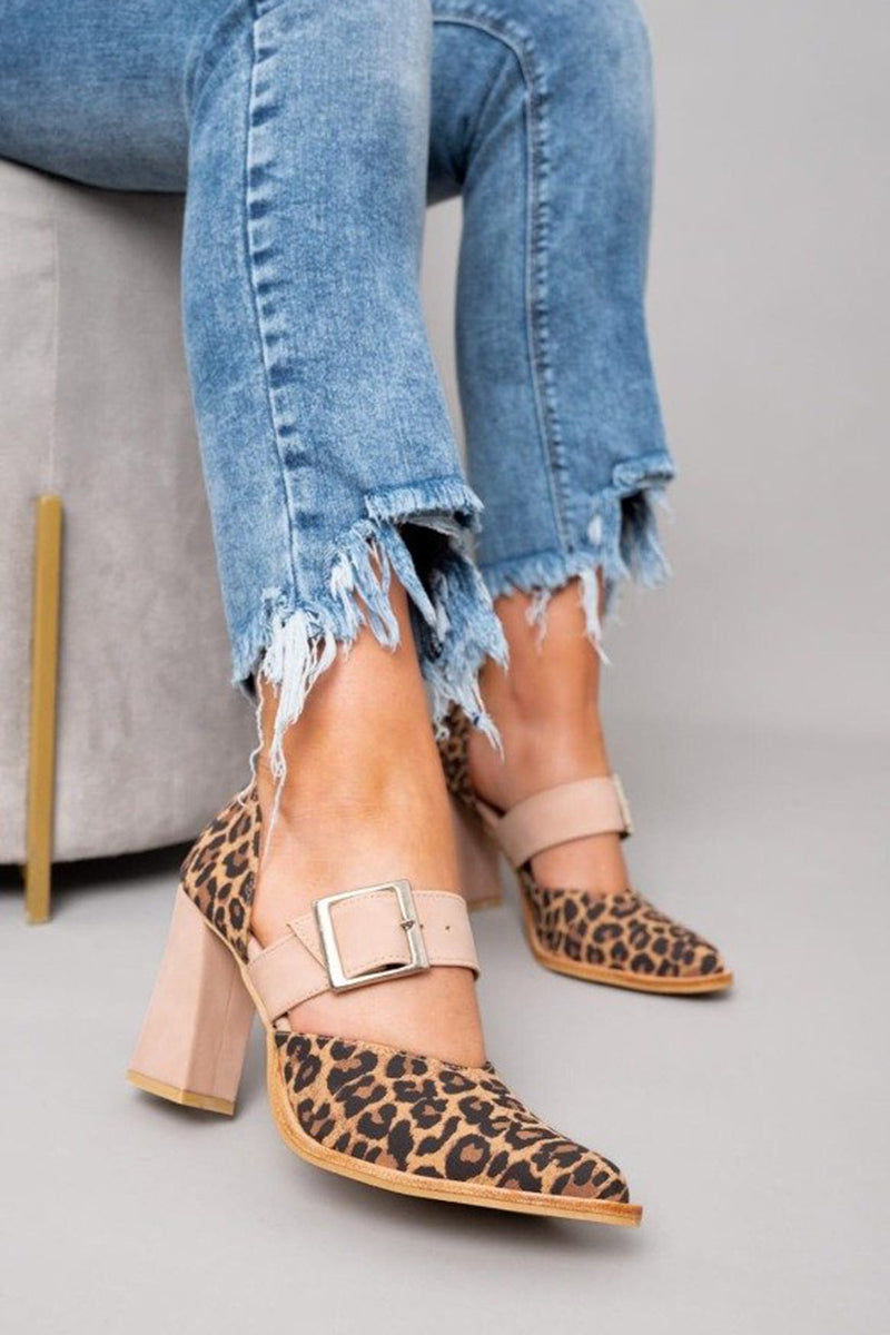 Selveta - Leopard suede sandals with stable heel-15530389995893-Mirella Fiore