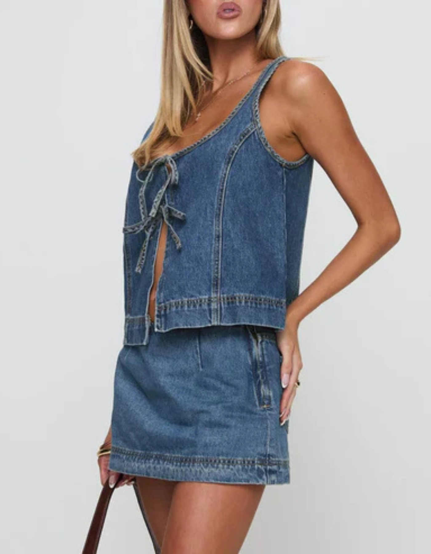 Serena – Casual chic – Denim top and skirt set-15213975142773-Mirella Fiore