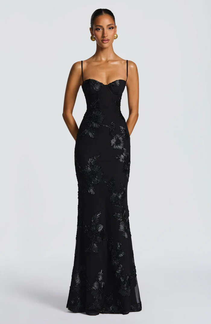 Serinna – Floral embroidery – Backless evening gown-15283462439285-Mirella Fiore