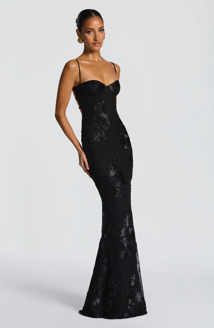 Serinna – Floral embroidery – Backless evening gown-15283462439285-Mirella Fiore