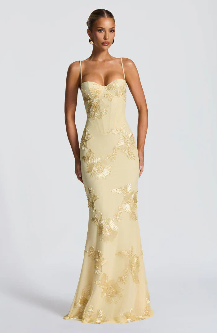 Serinna – Floral embroidery – Backless evening gown-15283462439285-Mirella Fiore