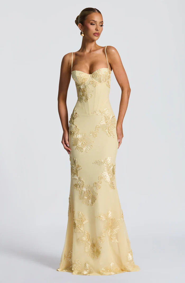 Serinna – Floral embroidery – Backless evening gown-15283462439285-Mirella Fiore