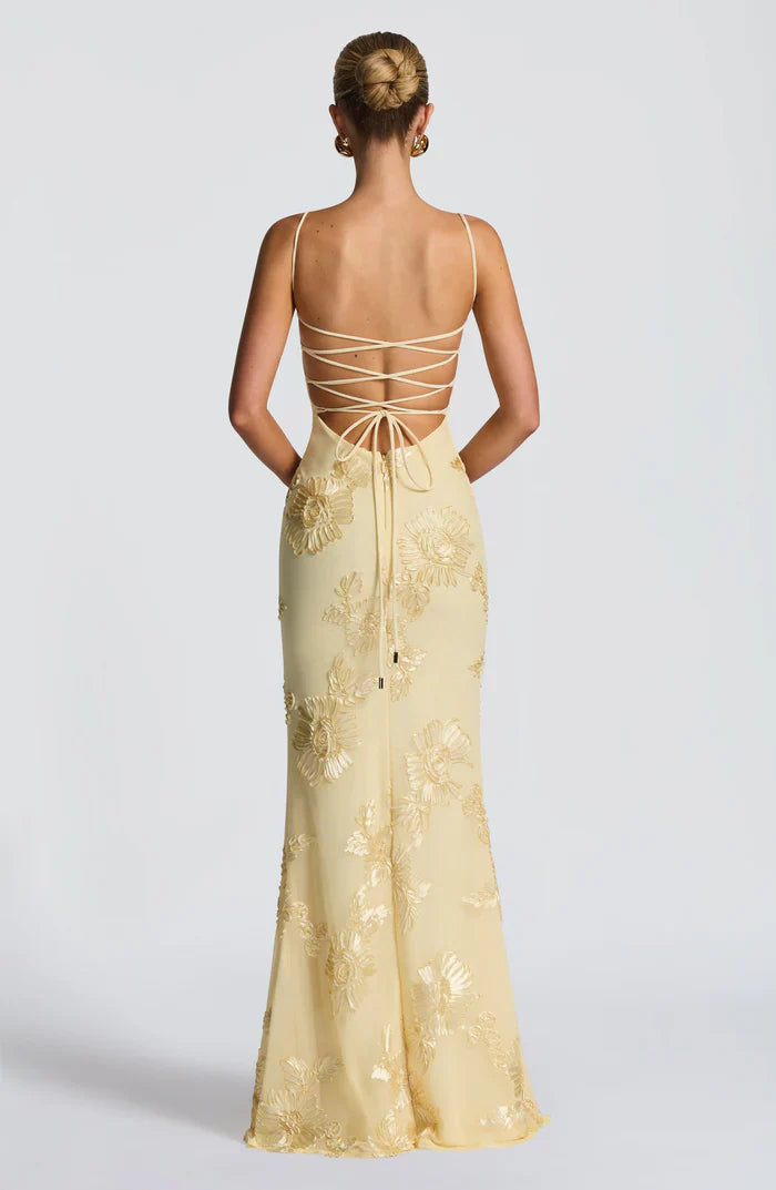 Serinna – Floral embroidery – Backless evening gown-15283462439285-Mirella Fiore