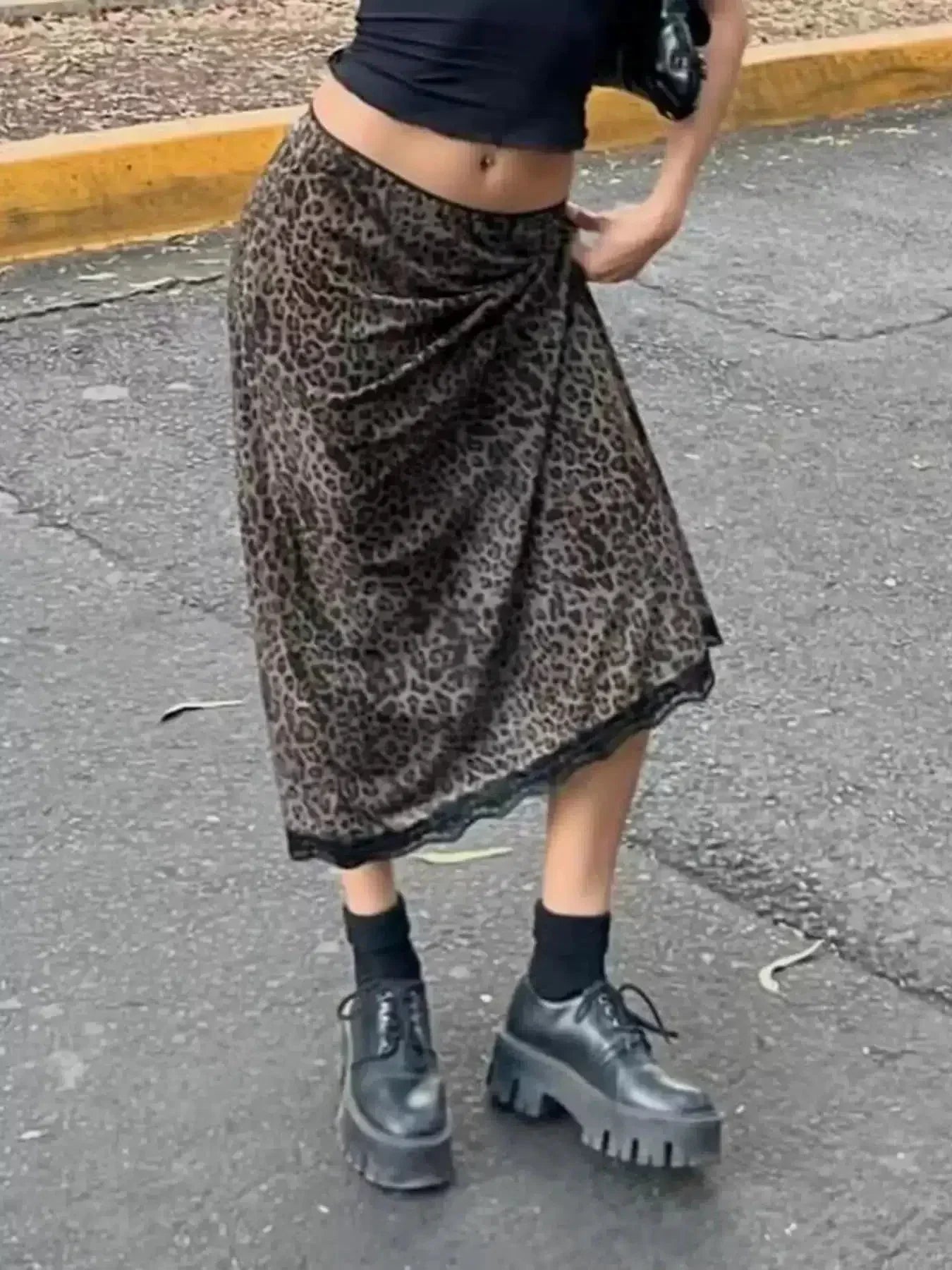 Sicilia – Bold leopard print – Lace skirt-15133677650293-Mirella Fiore