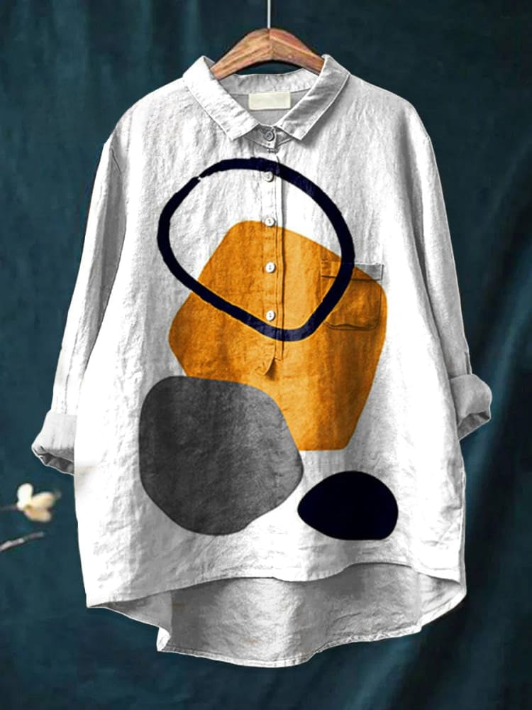 Sienna - Geometric Abstract Print Shirt-15542213869941-Mirella Fiore