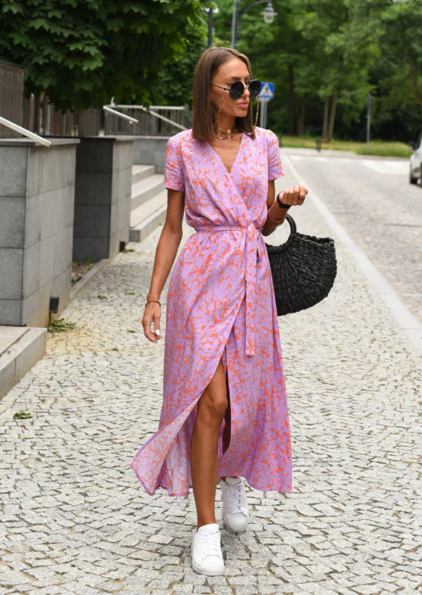 Sofianne – Wrap Midi Dress – Vibrant Prints-15368513913205-Mirella Fiore