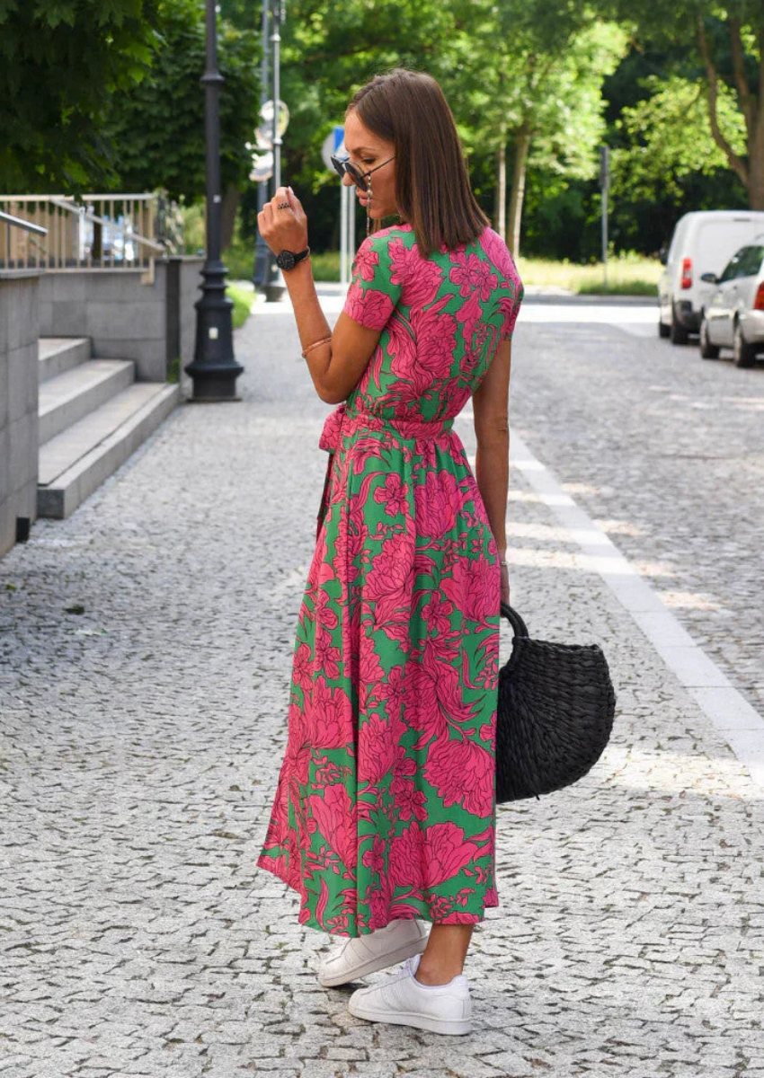 Sofianne – Wrap Midi Dress – Vibrant Prints-15368513913205-Mirella Fiore