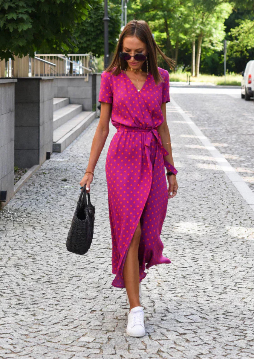 Sofianne – Wrap Midi Dress – Vibrant Prints-15368513913205-Mirella Fiore