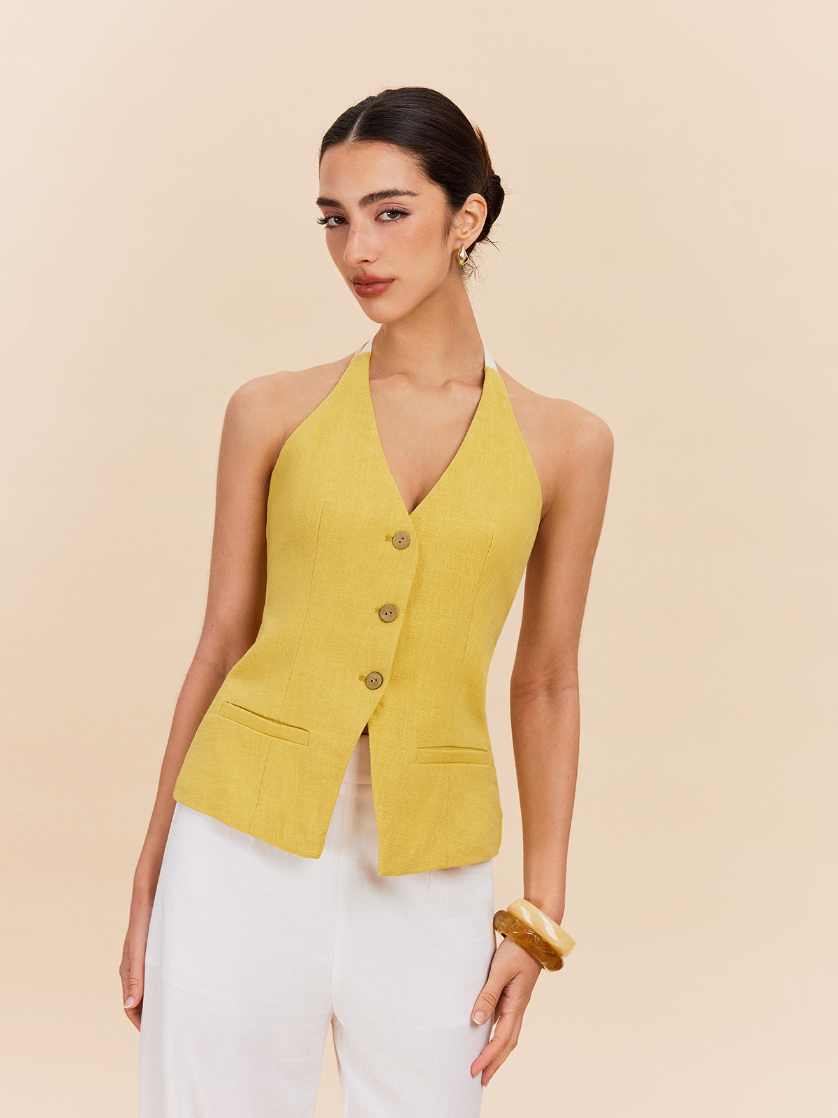 Solandra – Tailored ease – Halterneck waistcoat top-15274612916597-Mirella Fiore