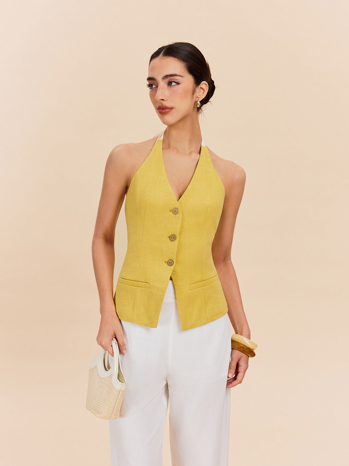 Solandra – Tailored ease – Halterneck waistcoat top-15274612916597-Mirella Fiore