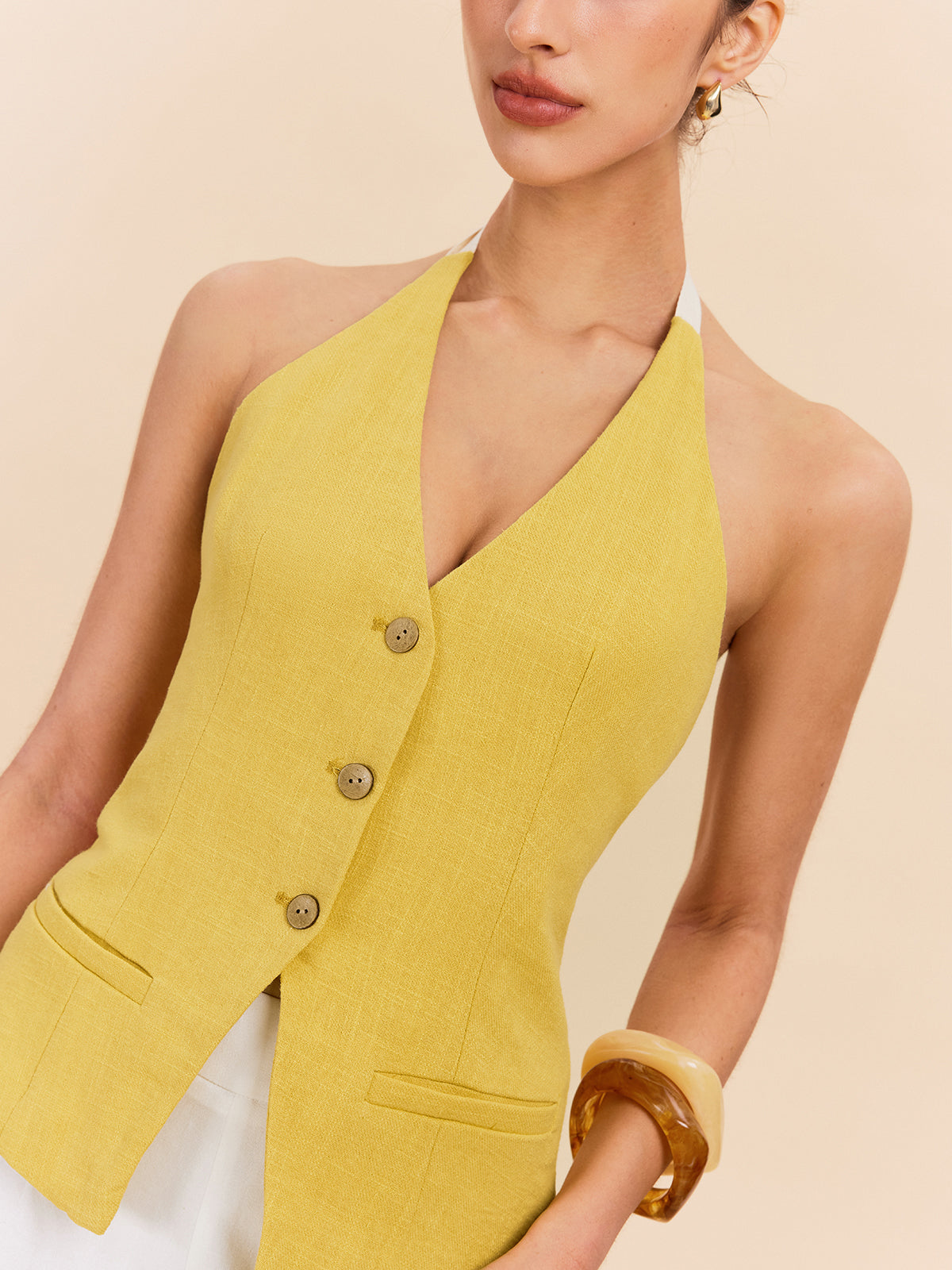 Solandra – Tailored ease – Halterneck waistcoat top-15274612916597-Mirella Fiore